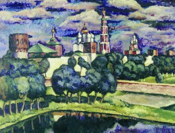 El convento de Novodevichy 1913 Ilya Mashkov paisaje urbano escenas de la ciudad Pinturas al óleo